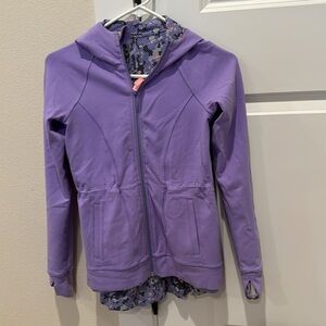 Ivivva girl purple reversible hood jacket size 10